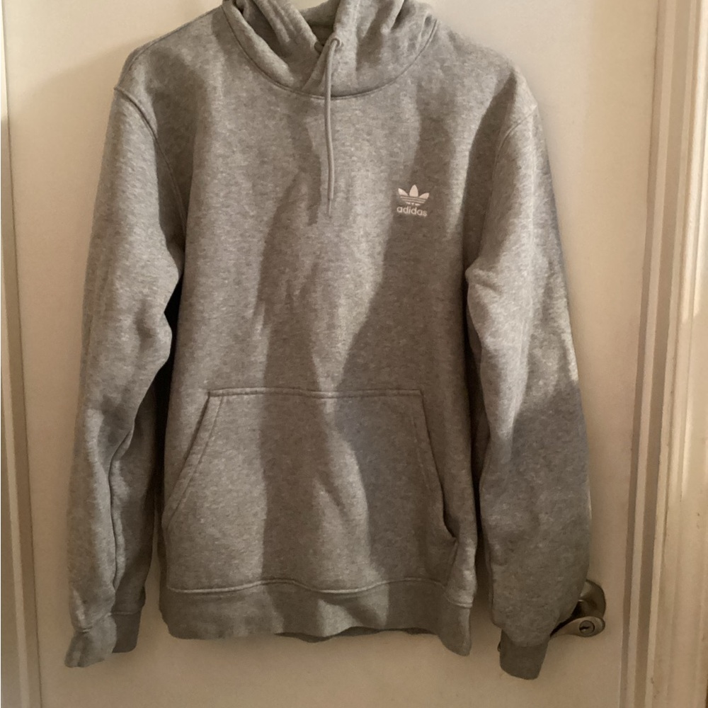 Adidas Heather Gray Pullover Hoodie Unisex Size Medium - Picture 8 of 8